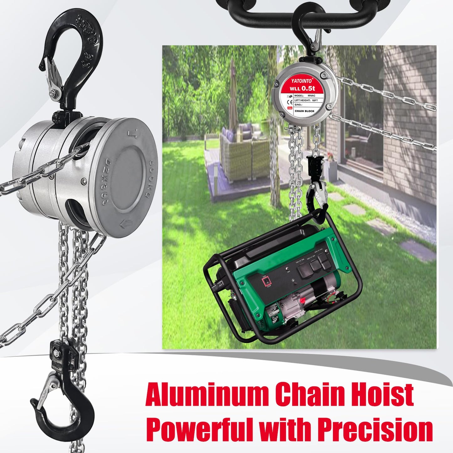 Aluminum Hand Chain Hoist 10FT