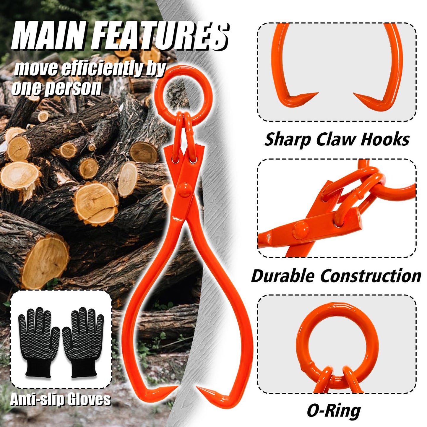 Log Tongs Grabber 18"