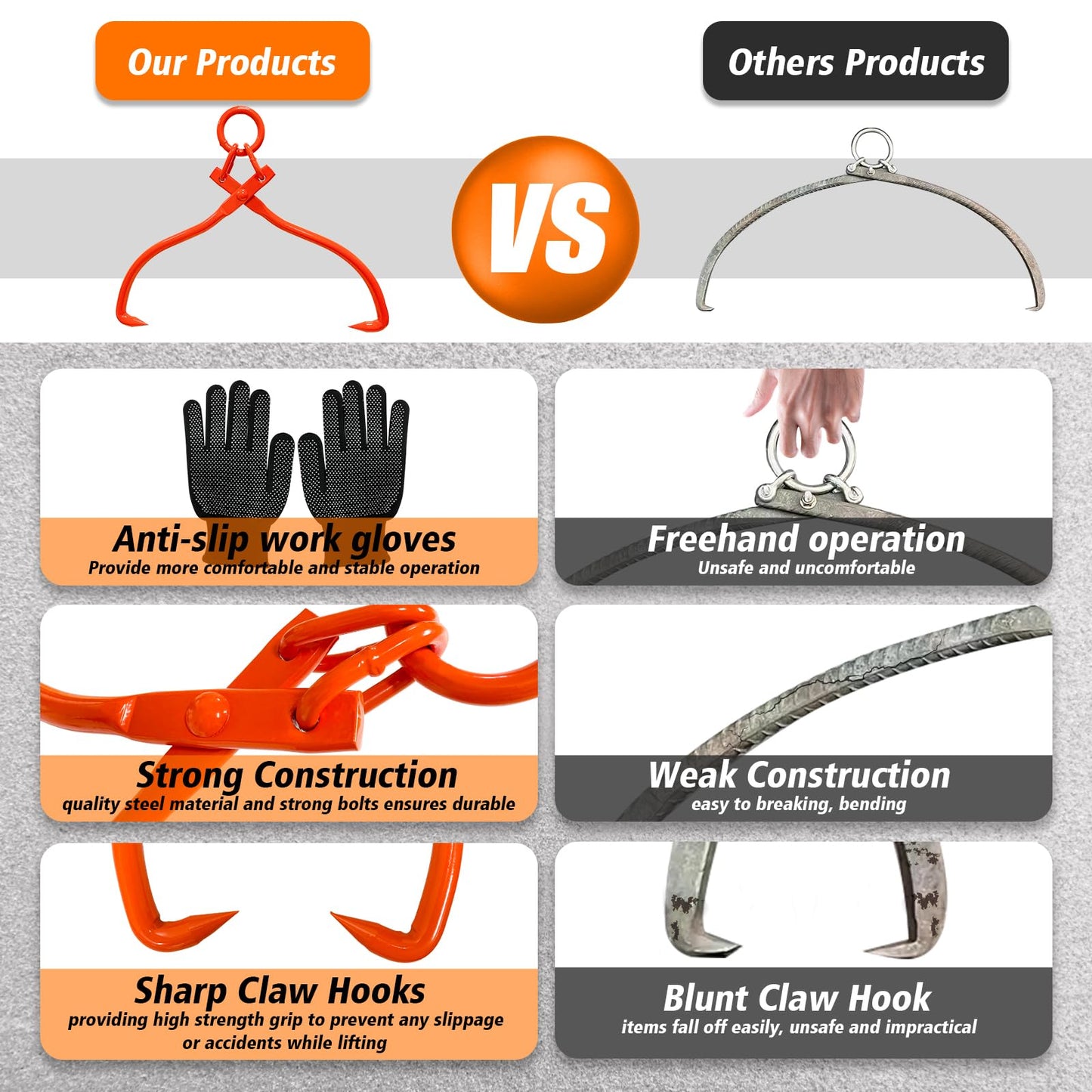 Log Tongs Grabber 18"