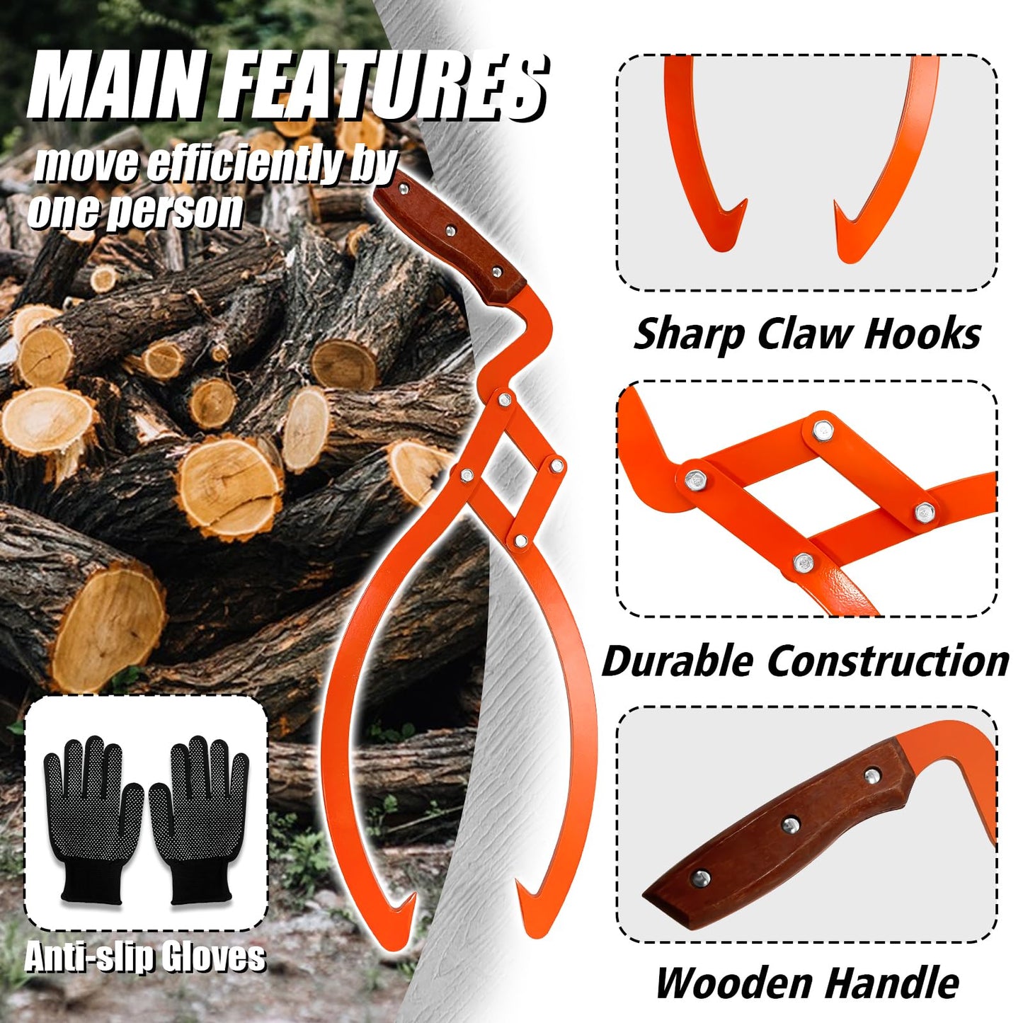 Log Tongs Grabber 20"