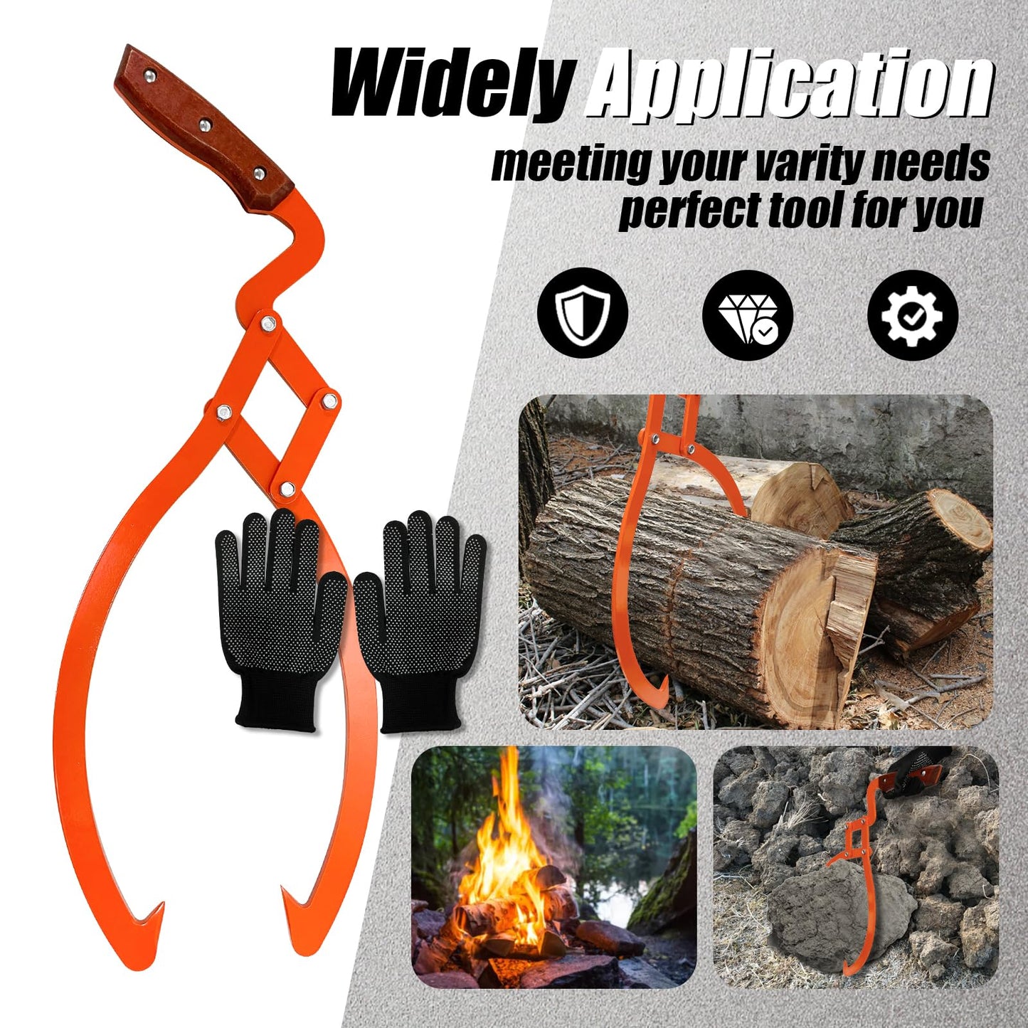 Log Tongs Grabber 20"