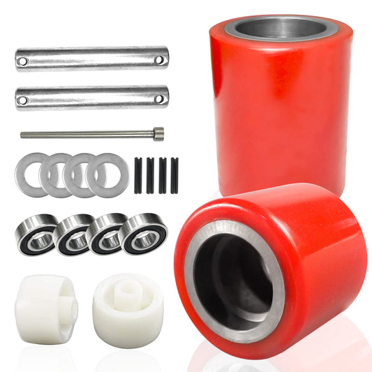 2pcs Pallet Jack Steer Wheel Set 3"x3.75"