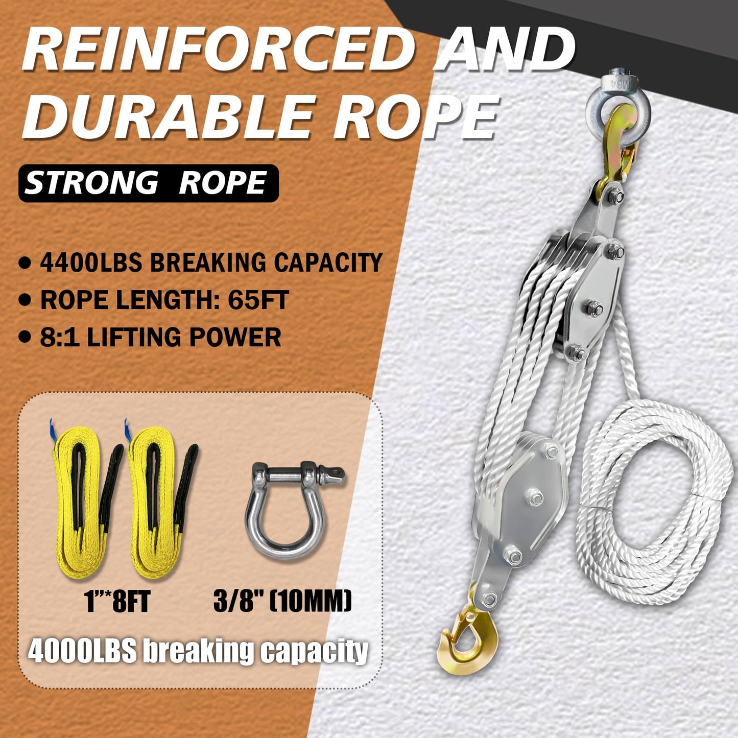 Hoist Pulley System 4 wheels
