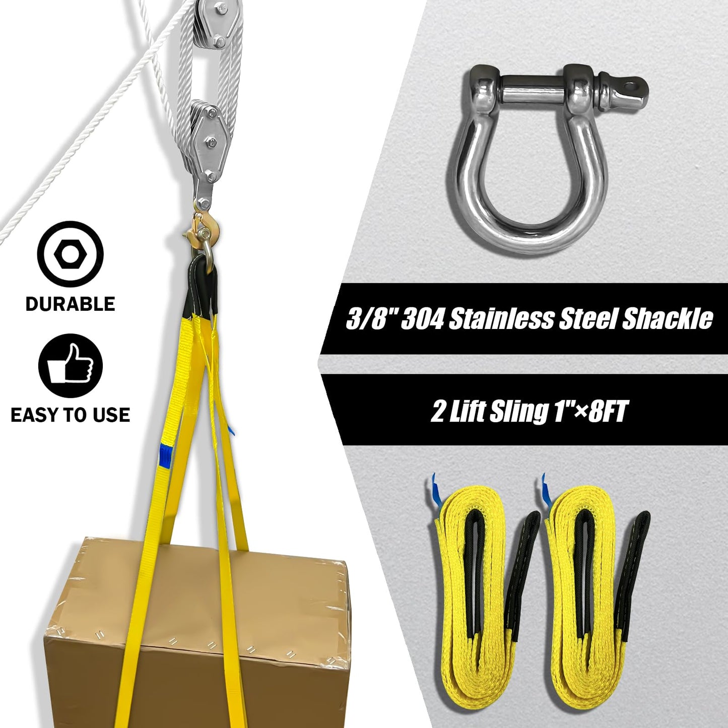 Hoist Pulley System 4 wheels