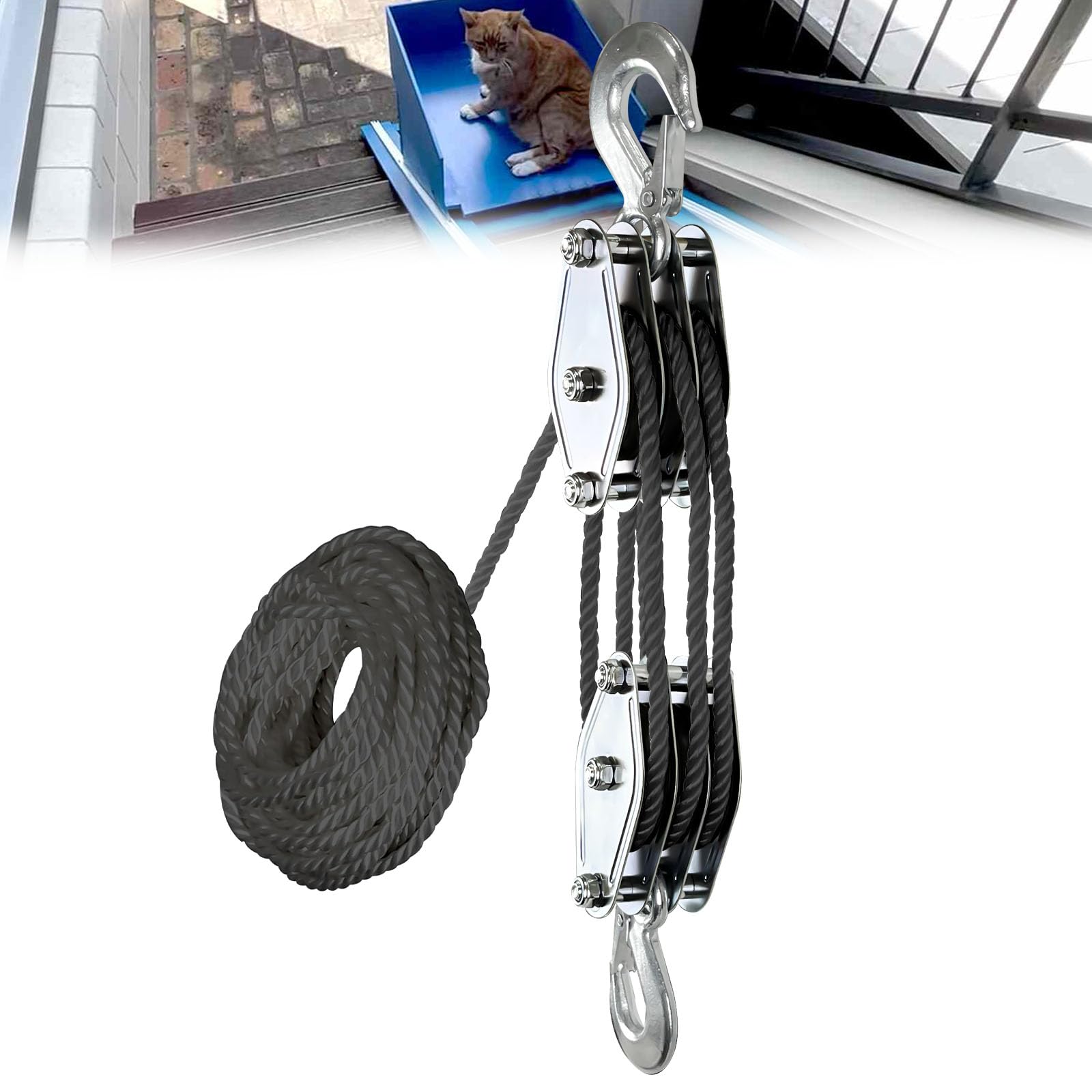 Hoist Pulley System 3 wheels