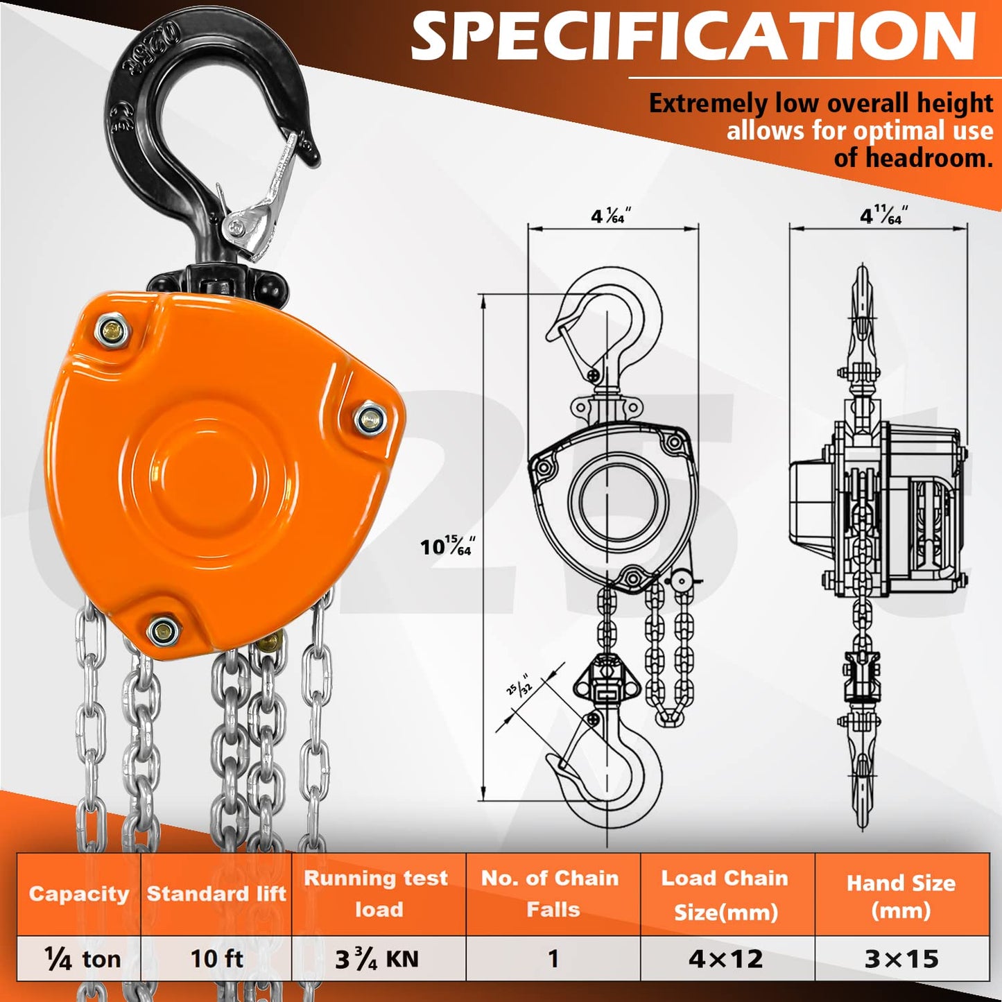 Hand Chain Hoist 1/4 Ton