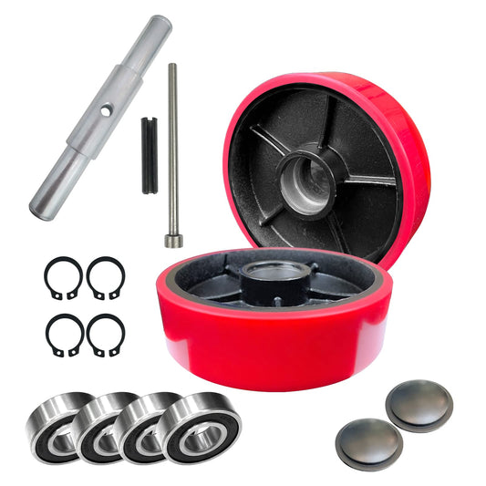 2pcs Pallet Jack Steer Wheel Set 7"x2"