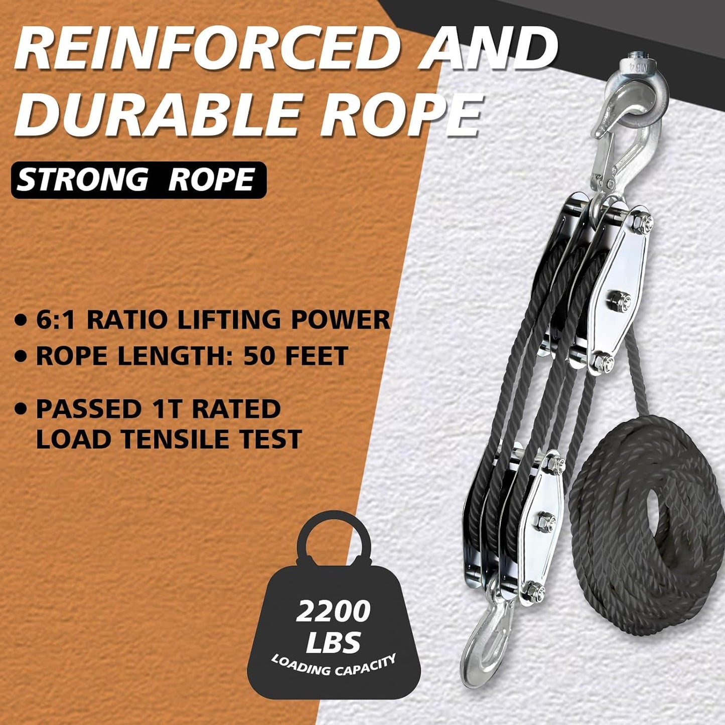 Hoist Pulley System 3 wheels