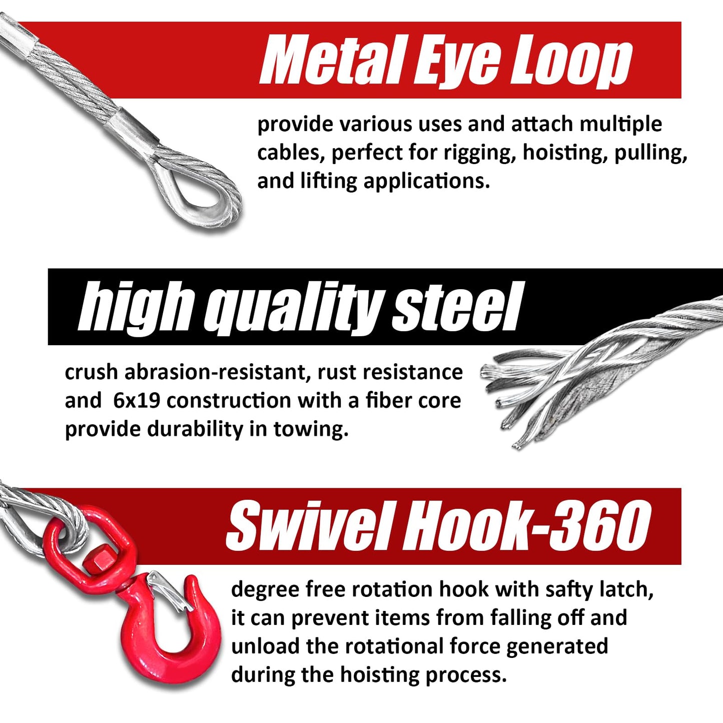 Steel Winch Cable 6.3T