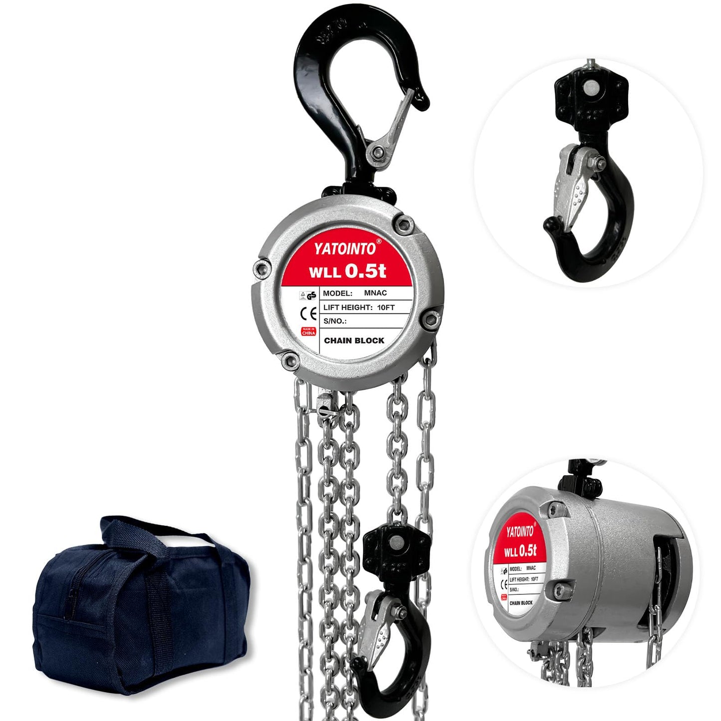 Aluminum Hand Chain Hoist 10FT