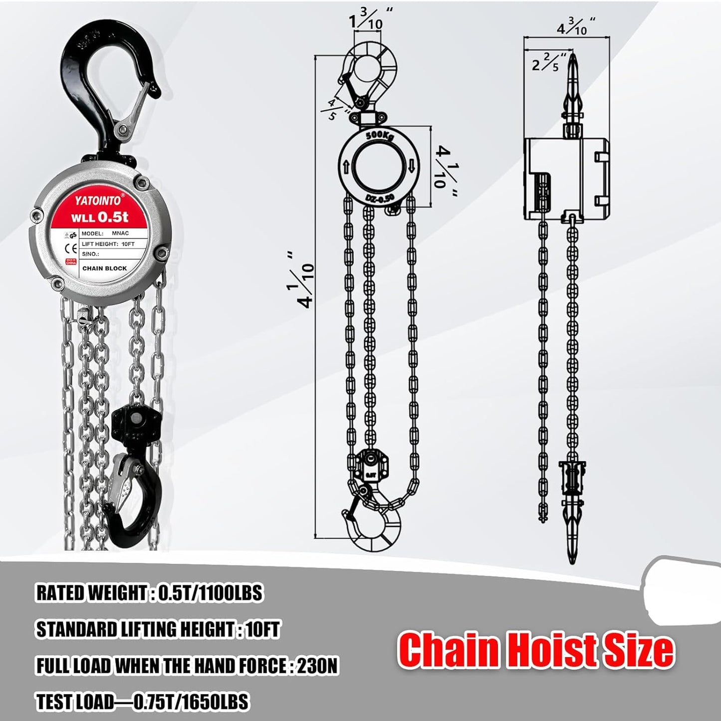 Aluminum Manual Chain Hoist