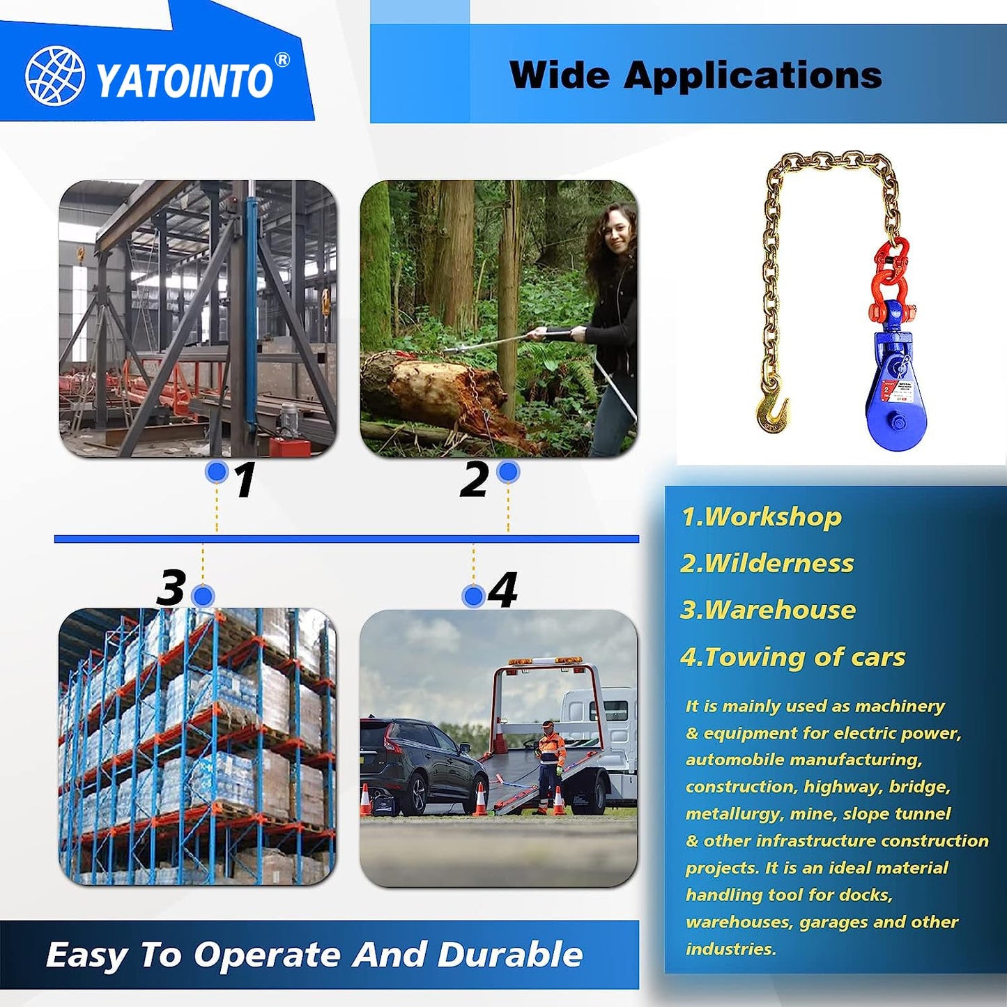 Snatch Block with Chain